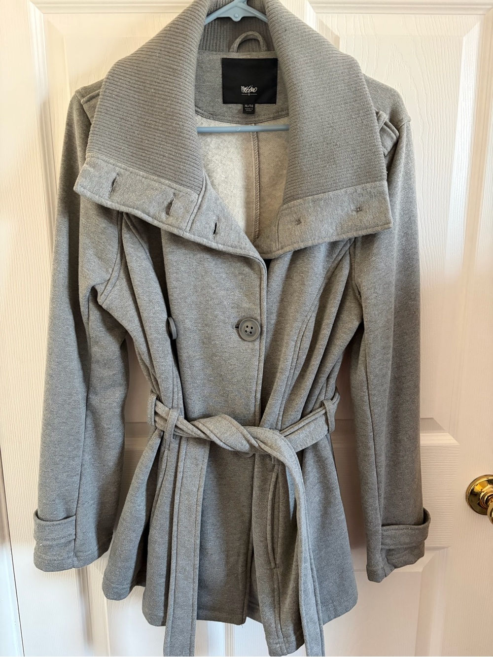 Mossimo Supply Co. Light Gray Belted Trench Coat